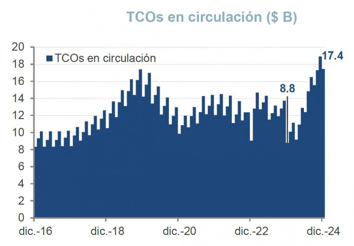 Caja de gobierno: TCO en circulación