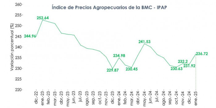 Índice de Precios Agropecuarios en Colombia comienza el año con incrementos Índice de Precios Agropecuarios, enero 2025