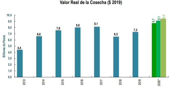 Valor real de la Cosecha 2019