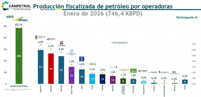 Producción petrolera en Colombia cayó 3 % en enero; Casanare y Arauca tuvieron las mayores reducciones Producción petrolera en Colombia cayó 3 % en enero; Casanare y Arauca tuvieron las mayores reducciones