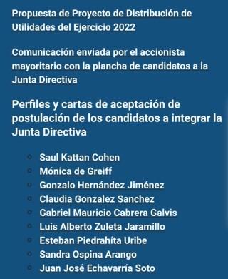 Plancha de Junta Ecopetrol para Asamblea 2023