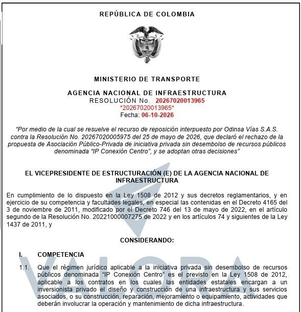 Primicia | Esta es la resolución con la que el Gobierno De la Espriella revivió el megaproyecto para Autopistas del Café Primicia | Esta es la resolución con la que el Gobierno De la Espriella revivió el megaproyecto para Autopistas del Café