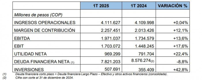 Enel Colombia creció más de 20 % su utilidad neta en el primer trimestre: se acercó a $1 billón