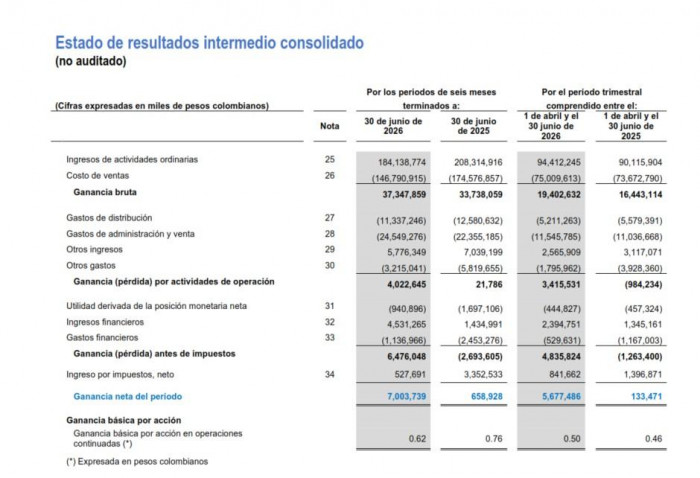 Enka registró fuerte aumento de su utilidad en el primer semestre de 2026, mientras ingresos disminuyeron Enka registró fuerte aumento de su utilidad en el primer semestre de 2026, mientras ingresos disminuyeron