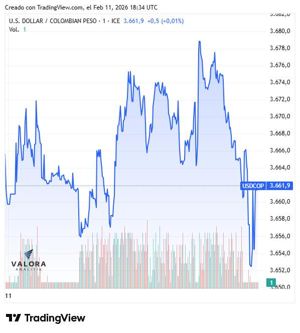Dólar bajó al cierre de la jornada impulsado por la debilidad global de la moneda; deuda pública se desvalorizó Dólar, 11 de febrero de 2026