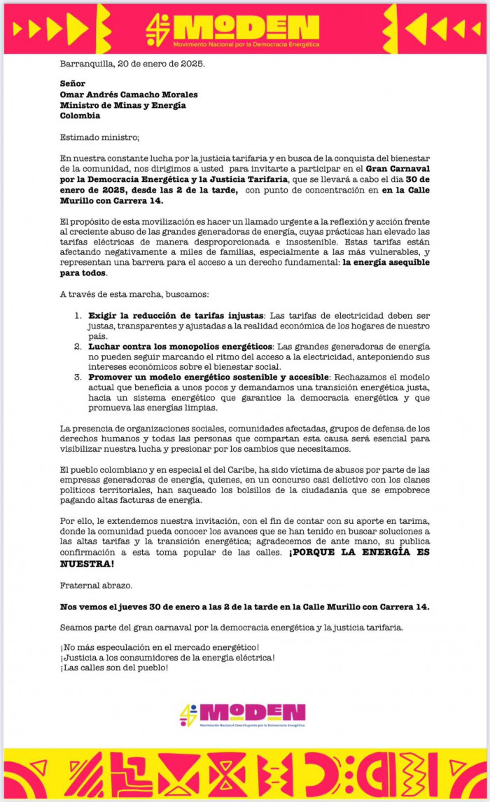 Alertan por participación del Gobierno Petro en marchas contra el sector de energía en Colombia