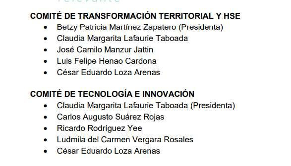 Ecopetrol confirma cómo quedaron los nuevos comités de su Junta Directiva: estos son sus integrantes Ecopetrol confirma cómo quedaron los nuevos comités de su Junta Directiva: estos son sus integrantes