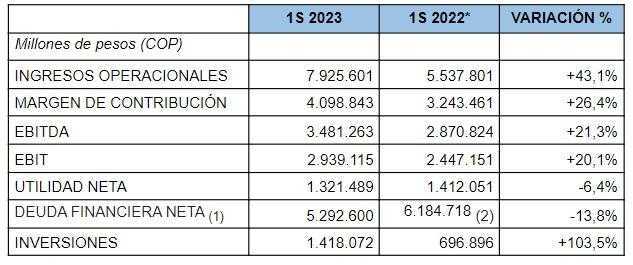 Enel Colombia invirtió $1,42 billones y disminuyó su utilidad neta a junio de 2023