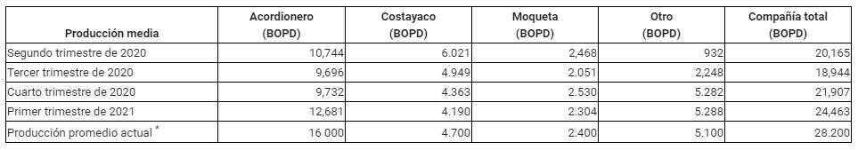 Gran Tierra Energy elevó producción de petróleo en primer trimestre