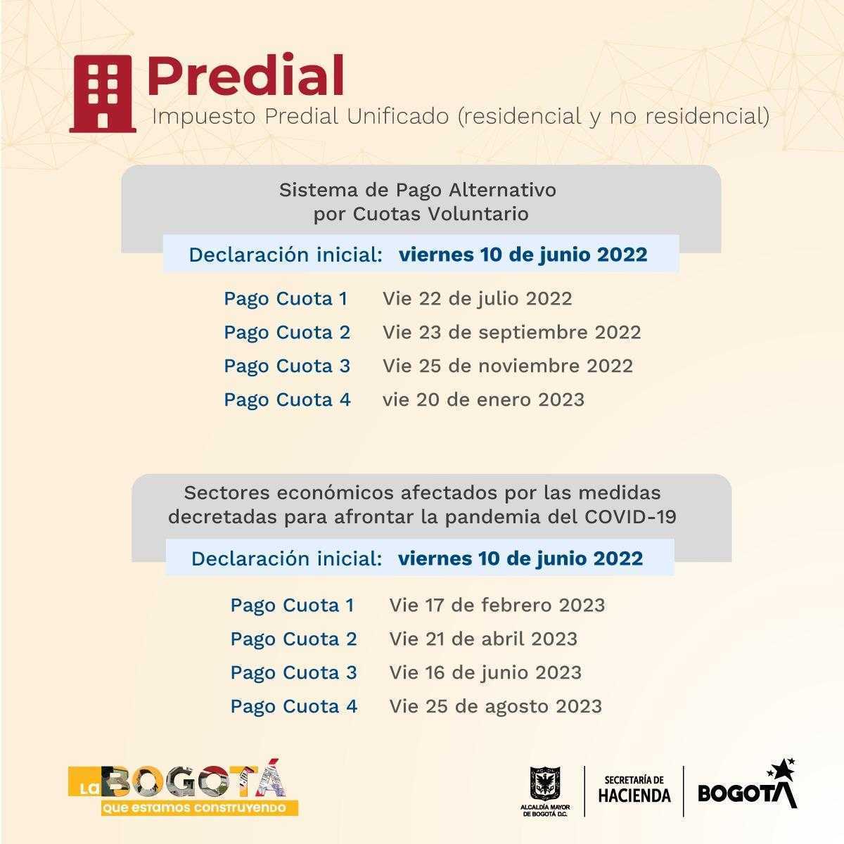 Amplían plazo en Bogotá para pagar impuestos predial y vehículos